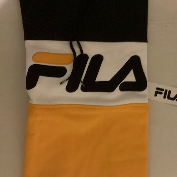Ladies Fila Hoodie Colorblock gold, black and white Medium - Picture 4 of 5